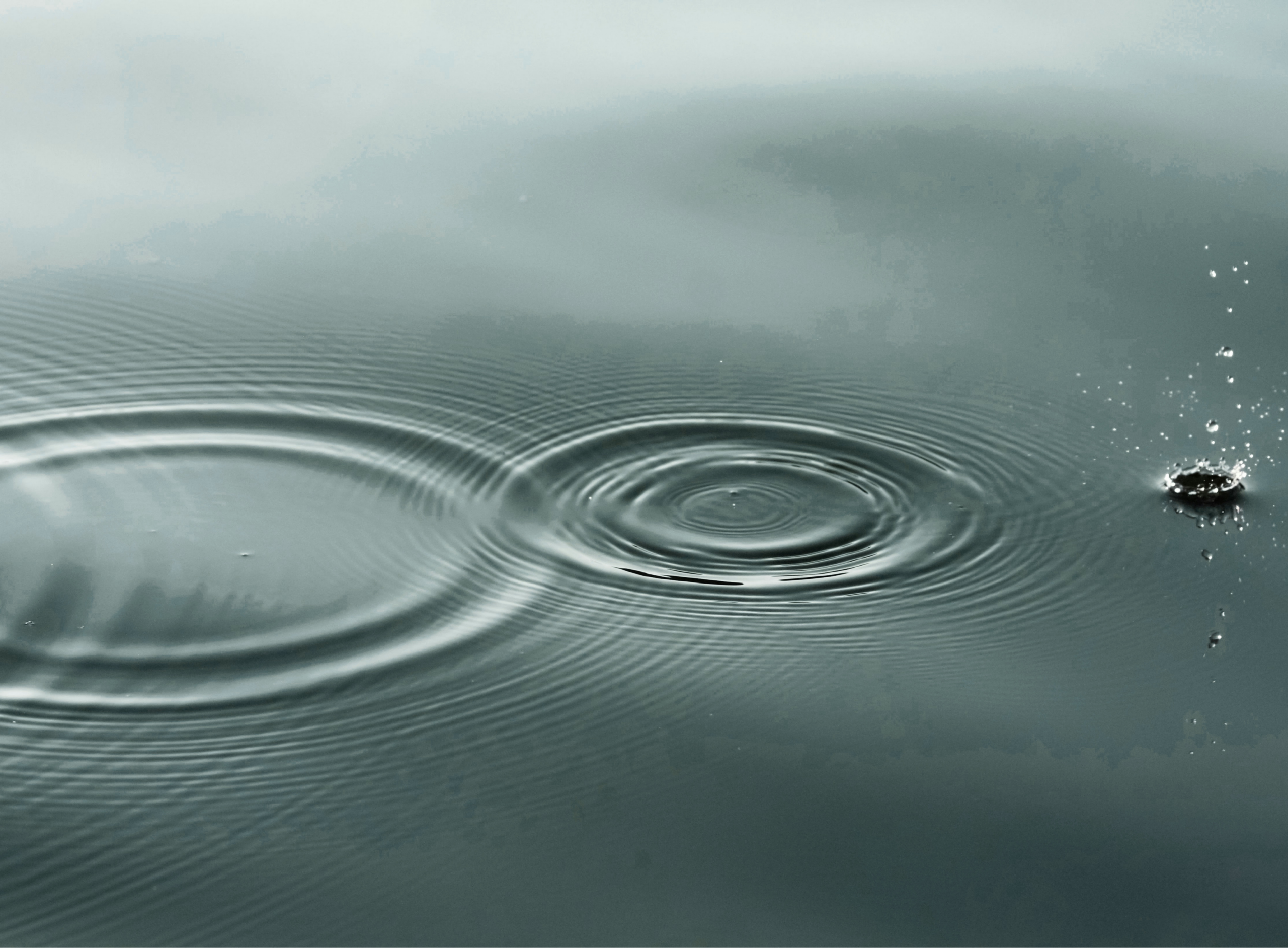 Wassertropfen auf einem See